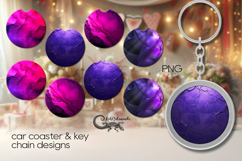 Abstract purple background | 4 Car coaster &amp; 4 key chain Product Image 1