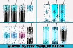 Glitter Snowflakes Tumbler, Winter Christmas Sublimation. Product Image 1