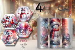 Cute Xmas snowman | vintage Skinny tumbler sublimation Product Image 1