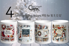 Christmas collage | 4 retro Sublimation Mug designs Product Image 1