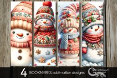 Christmas snowman | 4 cute Xmas bookmarks sublimation Product Image 1