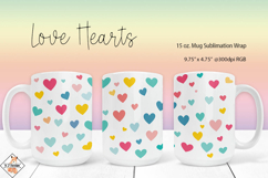 Love Hearts Mug Wrap Sublimation | 15 oz. Mug Product Image 1