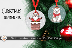 Santa &amp; Polar Bear Christmas Ornaments Product Image 1