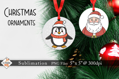 Santa &amp; Penguin Deer Christmas Ornaments Product Image 1