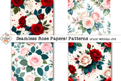 Seamless Roses Digital Papers | Patterns Product Image 1