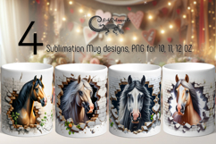 Horse &amp; wall | Mug Sublimation design bundle, PNG Product Image 1