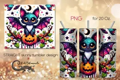 Funny bat | Halloween Skinny tumbler sublimation design PLUS Product Image 1