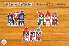 Christmas Dog Stickers | Print and Cut Product Image 1