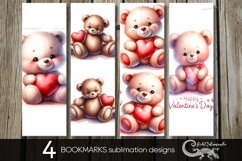 Valentine teddy bear | love bookmarks sublimation designs P2 Product Image 1
