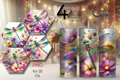 Dragonfly | 4 magic skinny tumbler Sublimation designs Product Image 1