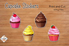 Cupcake Stickers | Print and Cut Product Image 1