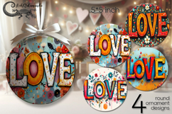 Boho Inscription | hippie Round ornament sublimation design Product Image 1