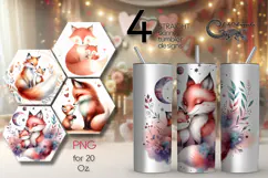 Mother's day animals | cute fox Skinny tumbler design PLUS Product Image 1