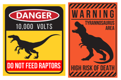 Dinosaur Road Sign Stickers Set 19 vector Designs Product Image 9