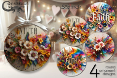 Christian Cross | round ornaments sublimation design P Product Image 1