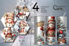 Xmas Snowman | cute Christmas Skinny tumbler sublimation PL Product Image 1