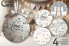 Valentine alpaca | scandi round ornaments sublimation Product Image 1