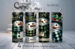 Xmas Snowman | retro Christmas Skinny tumbler sublimation Product Image 1