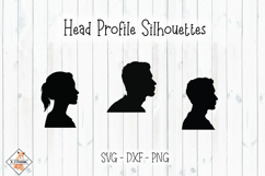 Peoples Heads Profile Silhouettes SVG Product Image 1