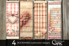 Valentine music | retro bookmarks sublimation design PLUS Product Image 1