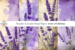 Vintage Lavender Script Background Digital Papers Product Image 1