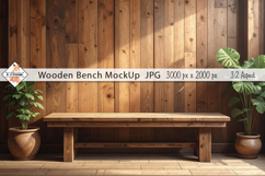 Wooden Bench Mockup Photo JPG | Background Product Image 1