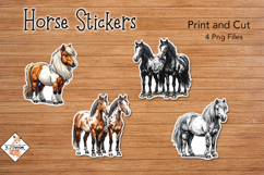 Horse Stickers | Print and Cut Product Image 1