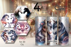 Valentine animals | cute horse Skinny tumbler sublimation Product Image 1