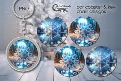 Christmas snowflake | 2 xmas Car coaster &amp; key chain designs Product Image 1