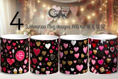 Valentine Hearts | black &amp; pink Sublimation Mug design PLUS Product Image 1