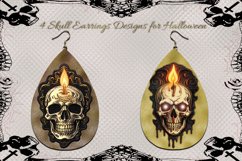 Hanging Earrings I Skull Earrings Designs for Halloween, PNG Product Image 1