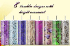 Designs with bright ornament l 8 tumbler designs, JPG Product Image 1