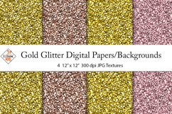 Gold Glitter Digital Papers | Backgrounds Product Image 1