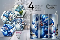 Night Christmas gnome | Xmas Watercolor tumbler designs PL Product Image 1
