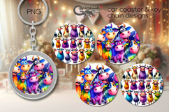 Funny animals | Cartoon Car coaster &amp; key chain designs PL Product Image 1
