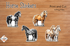 Horse Stickers | Print and Cut Product Image 1