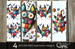Halloween patchwork | 4 bookmarks sublimation designs Product Image 1