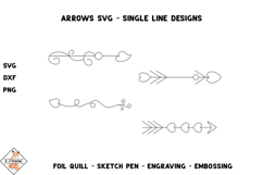 Arrows - SVG for Foil Quill | Single Line Designs Product Image 1