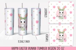 Happy Easter bunny tumbler Sublimation. 20 oz, PNG. Product Image 1
