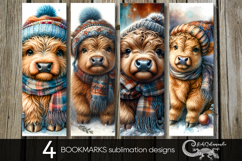 Christmas cow | Xmas bookmarks sublimation design PL Product Image 1