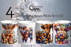 Christmas cow &amp; garland | 4 Sublimation Mug design PLUS Product Image 1