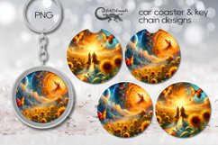 Romantic sunflowers | Car coaster &amp; key chain sublimation PL Product Image 1