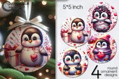 Valentine animals | round ornaments sublimation designs Product Image 1