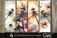 Watercolor dragonfly | bookmarks sublimation design PLUS Product Image 1
