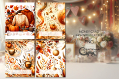 Golden autumn | 4 fall Money Card Sublimation designs Product Image 1