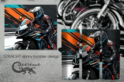 Black rider | Bike Skinny tumbler sublimation design PLUS Product Image 1
