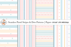 Seamless Pastel Stripes &amp; Dot Patterns | Papers Product Image 1