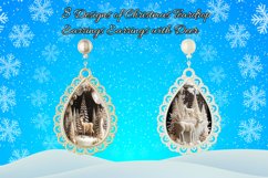 Hanging Earrings I 8 Christmas Designs with a Deer, PNG Product Image 1