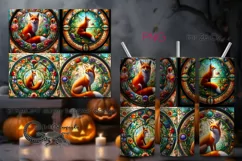 Stained glass Fox | skinny tumbler Sublimation design PLUS Product Image 1
