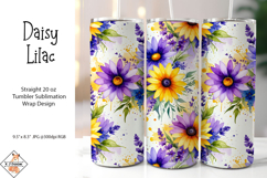 Daisy Lilac Tumbler Sublimation Wrap Product Image 1